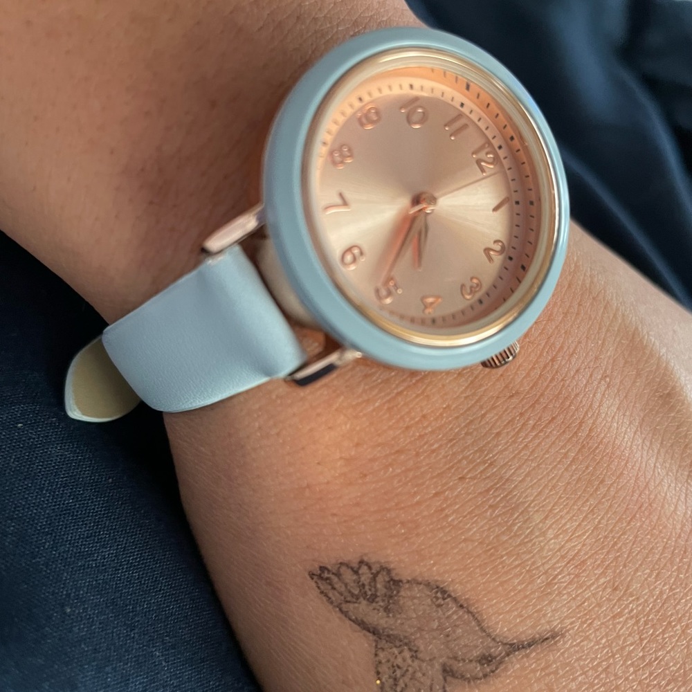 Wrist watch in baby blue